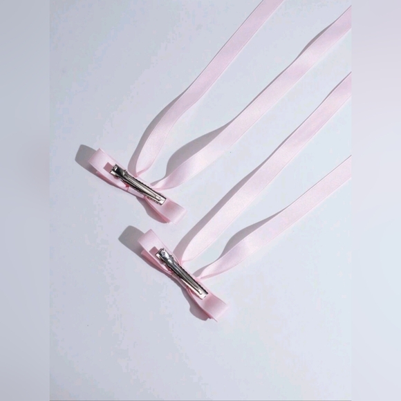 2pcs Ballet Style Ribbon Streamer Fairy Bow Hair Clips, - Picture 3 of 5